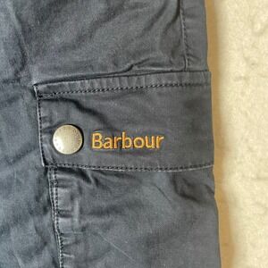 Barbour Cargo Pants Navy Cotton Blend Elastic Waist Drawstring Size S